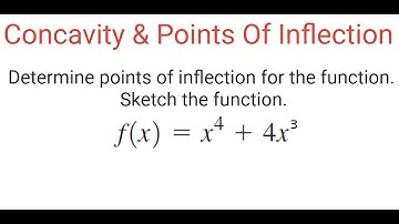 CONCAVITY & POINTS OF INFLECTION: Find Inflection Points Of f(x) = x^4 + 4x^3 & Sketch It