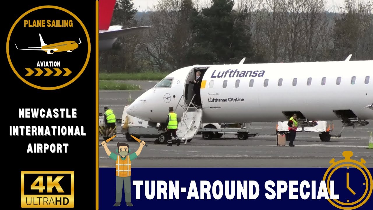 4K Ground Crew Special - Complete turn-around of a Lufthansa CRJ9 