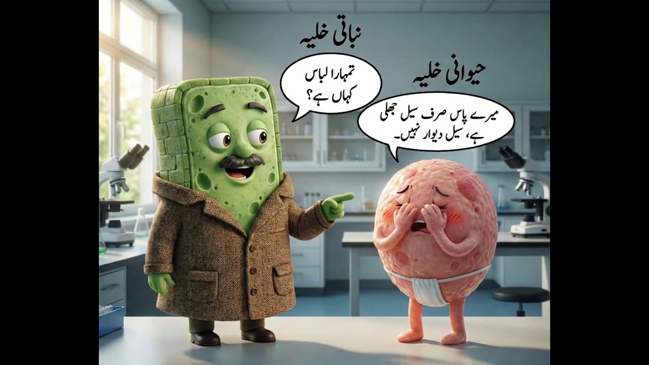 Plant Cell vs Animal Cell | Funny Urdu Dialogue Explanation | نباتی خلیہ اور حیوانی خلیہ |  