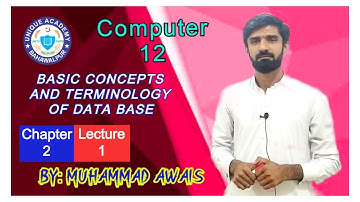 Computer 12 Chapter 2 Lecture 1, Basic concepts and terminology of Data Base by Muhammad Awais