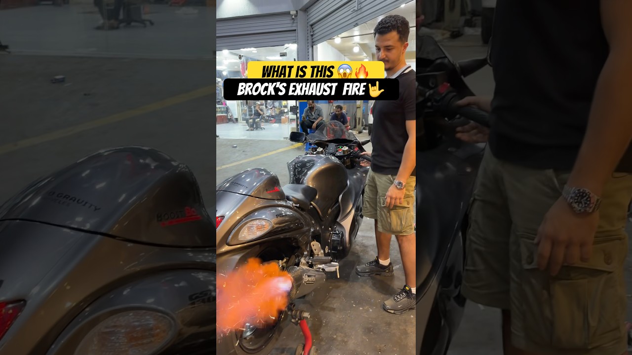 Hayabusa 1300 on fire exhaust system brocks 