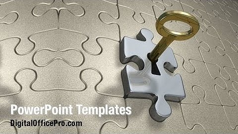 Golden Key PowerPoint Template Backgrounds - DigitalOfficePro #04708W