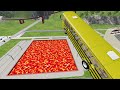 Cars vs Lava Pools Monster Truck, School Bus, Tank #28 – BeamNG.Drive