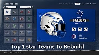 Watch Now!!!!.. Updated Best 1 Star Teams To Rebuild In CFB 25 Dynasty Mode
