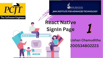 React Native Project | SignIn Page | Java Institute | Lishan Chamuditha.