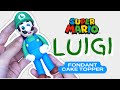 How to make luigi  fondant cake topper  super mario bros theme