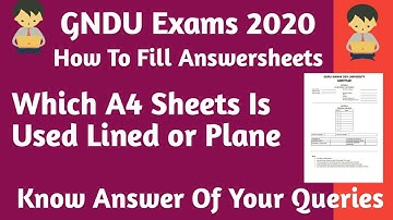 GNDU Answersheets Doubts ||How To Fill|| All Details Regarding Answer Sheets || GNDU Exams