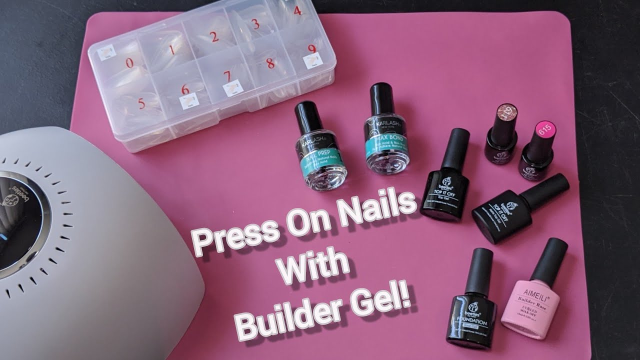 Press on Nails with Builder gel...The Apres Gel X System Dupe! (Trying