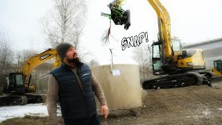 8,8 tons SANY grävmaskin hanterar trekammarbrunnen