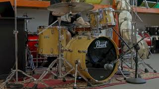 Pearl World Series Natural Satin Drum Set 14x20 8x12 and 14x14