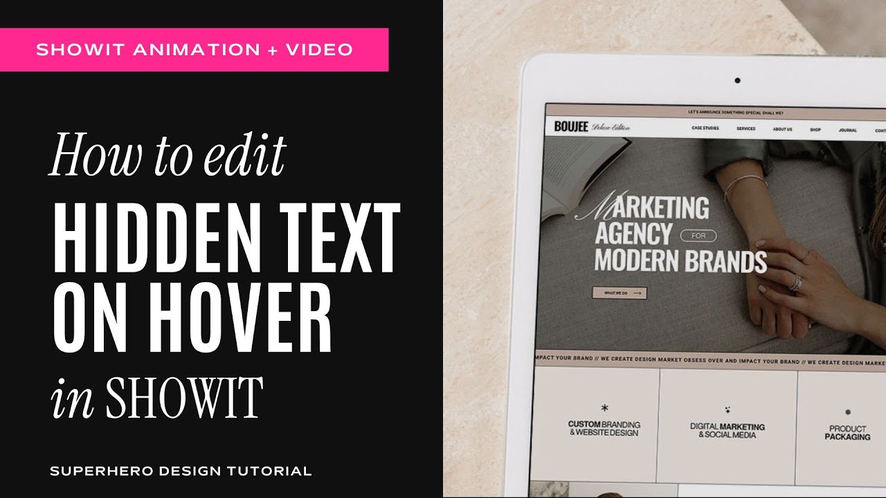 How to edit hidden text on hover in Showit - YouTube