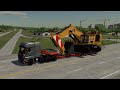 Farming Simulator 22: Load And Unload Heavy CAT 6015B On Low Loader Trailer Mercedes-Benz Actros SLT