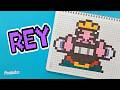 CÓMO DIBUJAR el EMOTE del REY de CLASH ROYALE paso a paso PIXEL ART - PIXELADOS