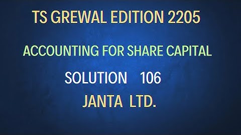 solution no.106  shares | Ts grewal | Edition 2025 @sethsaccountancytricks