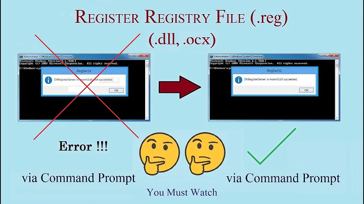 How to Register Registry File (.DLL, .OCX) via Command Prompt