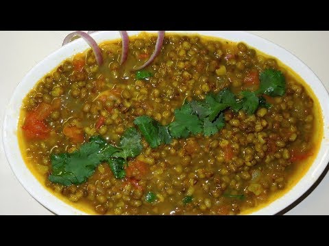 Preparation of Green Moong dal or Green gram curry - In Telugu with English Subtitles