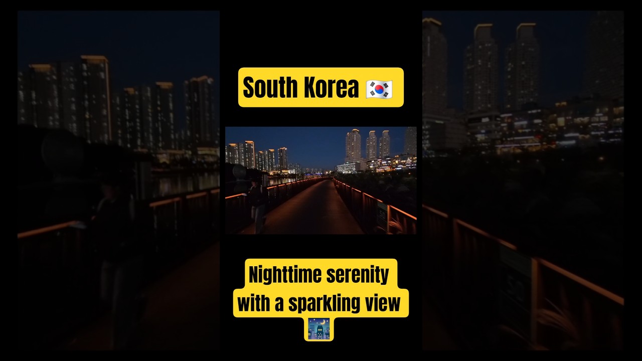 4K Walk | Dongtan Lake Park after dark 🌃 lights, reflections, and city magic in Korea 🇰🇷.