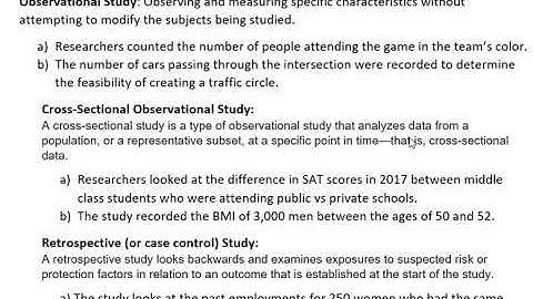 Statistics: Experiments vs Observational Studies