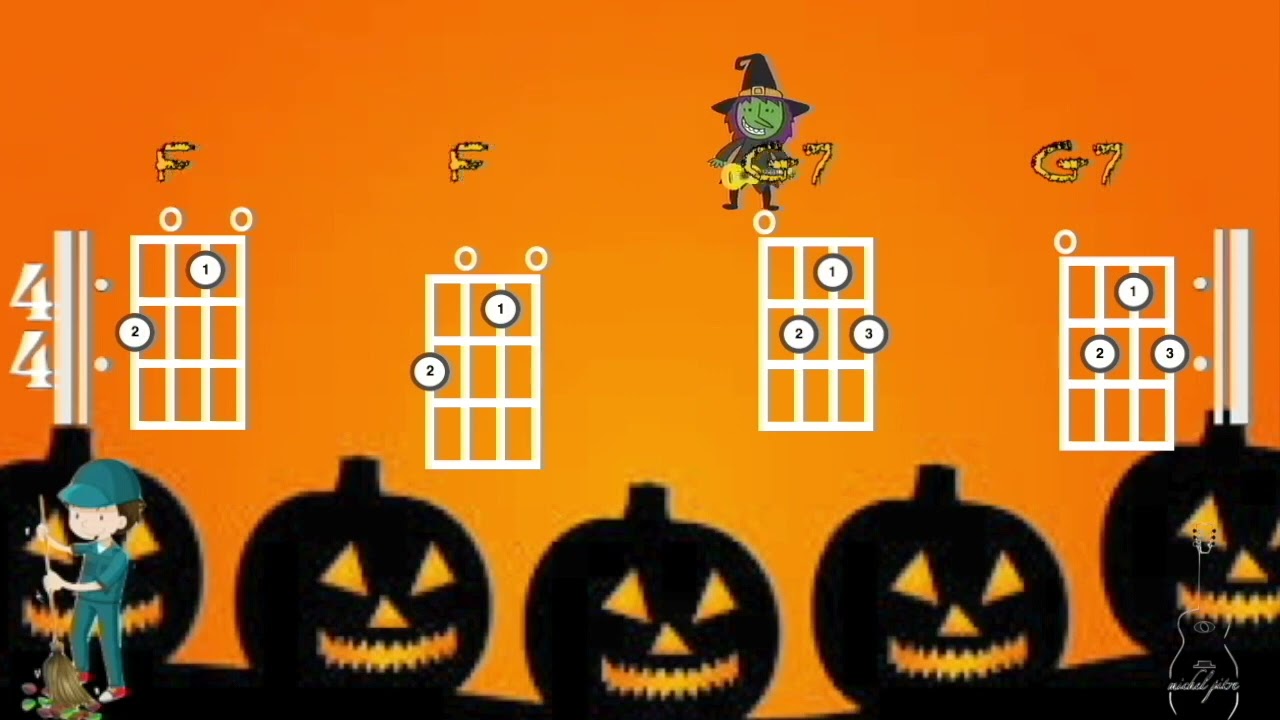 Halloween Exercice 6 de ukulélé avec les accords de F et G7 YouTube