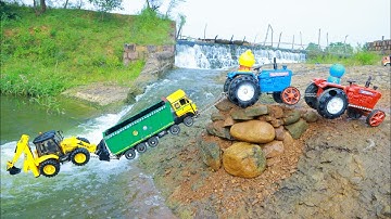 BharatBenz 1923C Dumper JCB 3DX Backhoe Accident River Pulling HMT Mahindra Tractor Crane ? CS Toy 