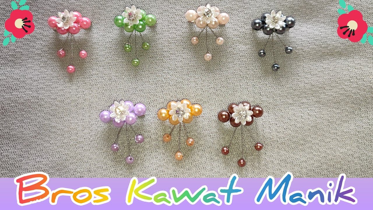 how to make a brooch | cara membuat bros dari kawat dan manik | bros ...