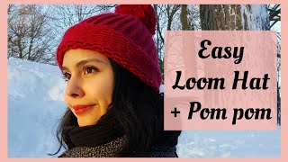 DIY Easy Loom Hat with a Pompom! | Paula Venvera