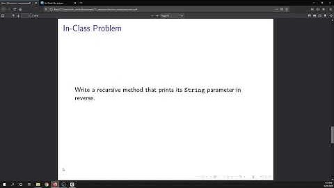 Programming Example:  Recursion, Print String in Reverse