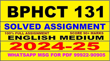 bphct 131 solved assignment 2025 | bphct 131 solved assignment in english 2025 | bphct 131 2024-25