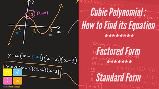 How to find a Cubic Function from its Graph with 3 x-intercepts (3 zeros) - Example 1