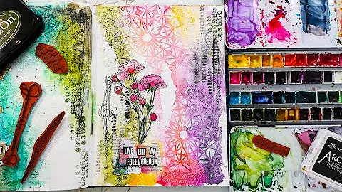 Mixed Media Art Journal Page with Watercolors - Dina Wakley Media Journal
