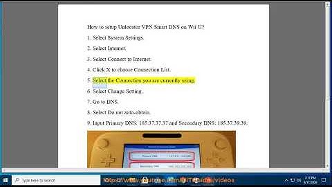 Set up Unlocator VPN Smart DNS on Wii U