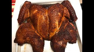 In this video i show you how smoke a spatchcock turkey on my traeger
pellet smoker. cooked at 300 degrees and it took me 3hrs.
==============...