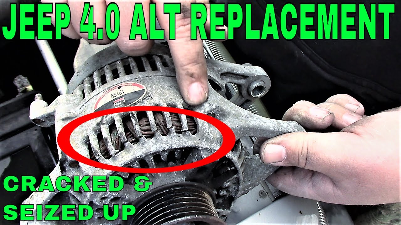 How to change an alternator 4.0 Jeep - YouTube