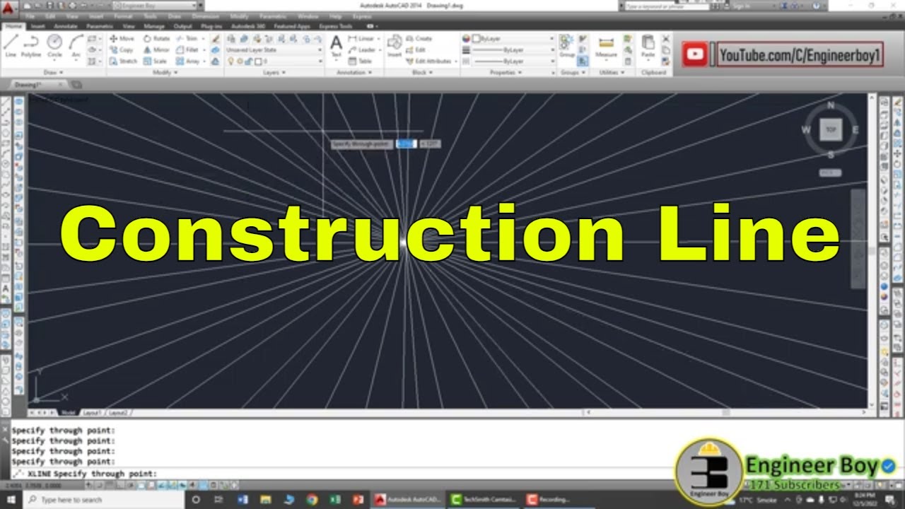 AutoCAD day8 how to draw construction line YouTube
