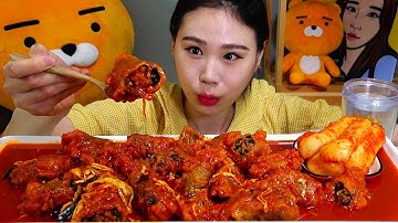 떡볶이 소스에 푹 퍼진 김말이튀김 먹방 Mukbang