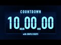 10 Hours Countdown Timer Flip Clock With Simple Beeps 