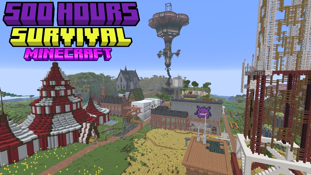 i built for 500 hours in Minecraft [FULL TOUR] - YouTube