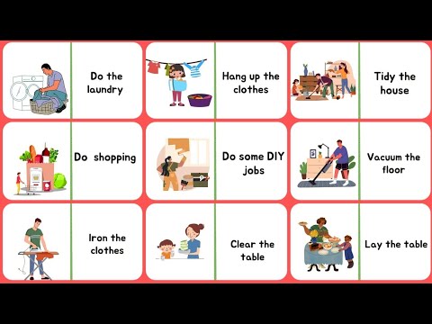 Lesson 1:  Household Chores Vocabulary   | Pictionary #householdchores #englishvocabulary