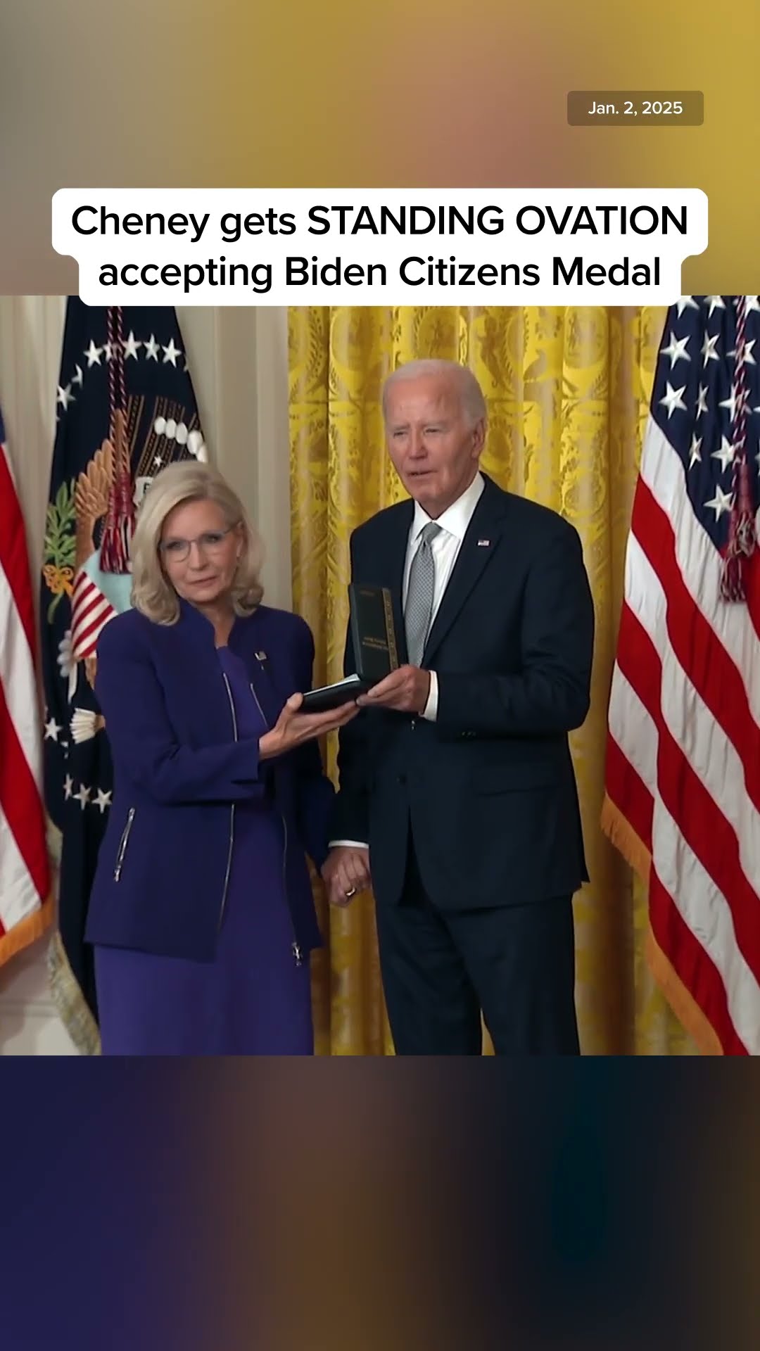 Cheney gets STANDING OVATION accepting Biden Citizens Medal