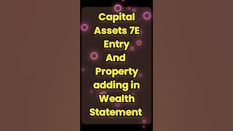Capital Asset entry in 7E Form and Property adding in Wealth Statement in Iris 2.0 FBR #ytviral