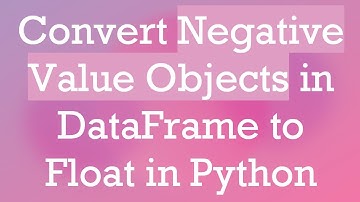 Convert Negative Value Objects in DataFrame to Float in Python