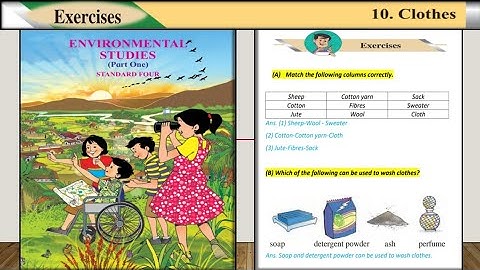 Std.4th Exercise (10.Clothes) Question & Answers [Environmental Studies]