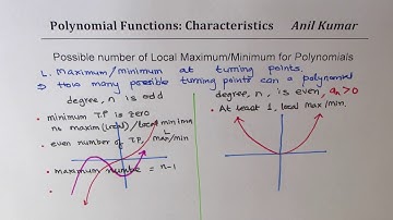 Find Possible Number of Local Maximum or Minimum for Polynomial of degree n