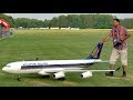 HUGE RC AIRLINER AIRBUS A-340 SCALE MODEL TURBINE JET FLIGHT DEMONSTRATION