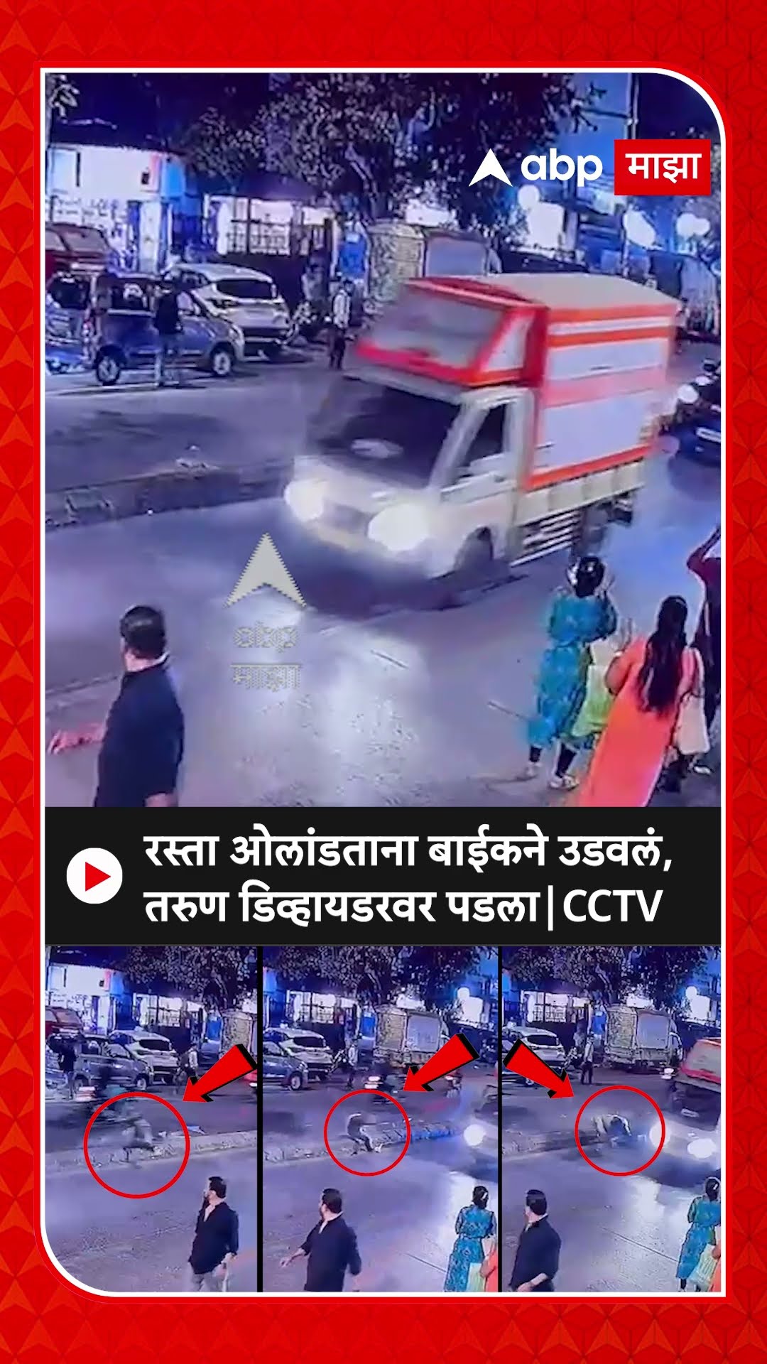 Mumbai Andheri Accident : रस्ता ओलांडताना बाईकने उडवलं, तरुण डिव्हायडरवर पडला|CCTV