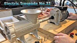 Tre Spade MEAT GRINDER MINCER No #22 Motorised meat grinder  powered