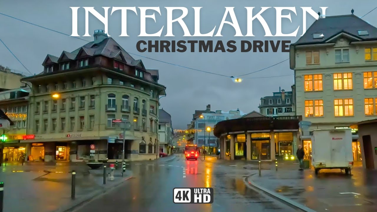Interlaken Drive by Rain Winter in Switzerland 4K YouTube