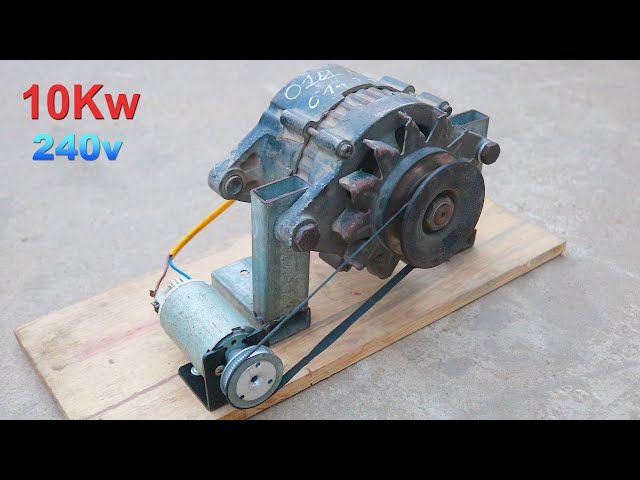 How to generate homemade infinite energy with a car alternator and an engine 💡💡💡💡💡 class=