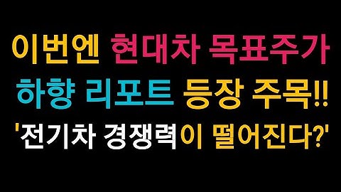 이번엔 현대차 목표주가 하향 리포트 등장!! (삼성증권) 삼성전자와 비슷한 흐름을 이어가나?