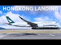 4K REALISTIC LANDING IN HONGKONG | INIBUILDS A350 | MSFS2020